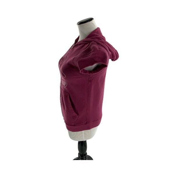 Authentic Retro Sports Hooded Top Womens Size Medium Short Sleeve Activewear - Picture 3 of 7